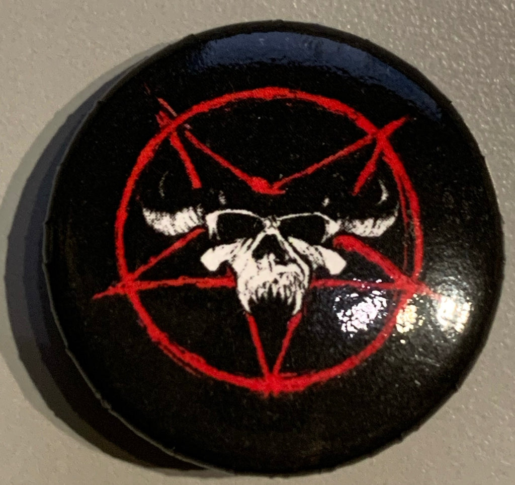 DANZIG PENTAGRAM SKULL BUTTON PIN