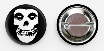 MISFITS SKULL BUTTON PIN