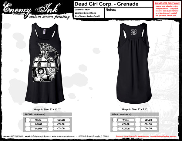 Dead Girls Corp. Grenado bella ladies tank top